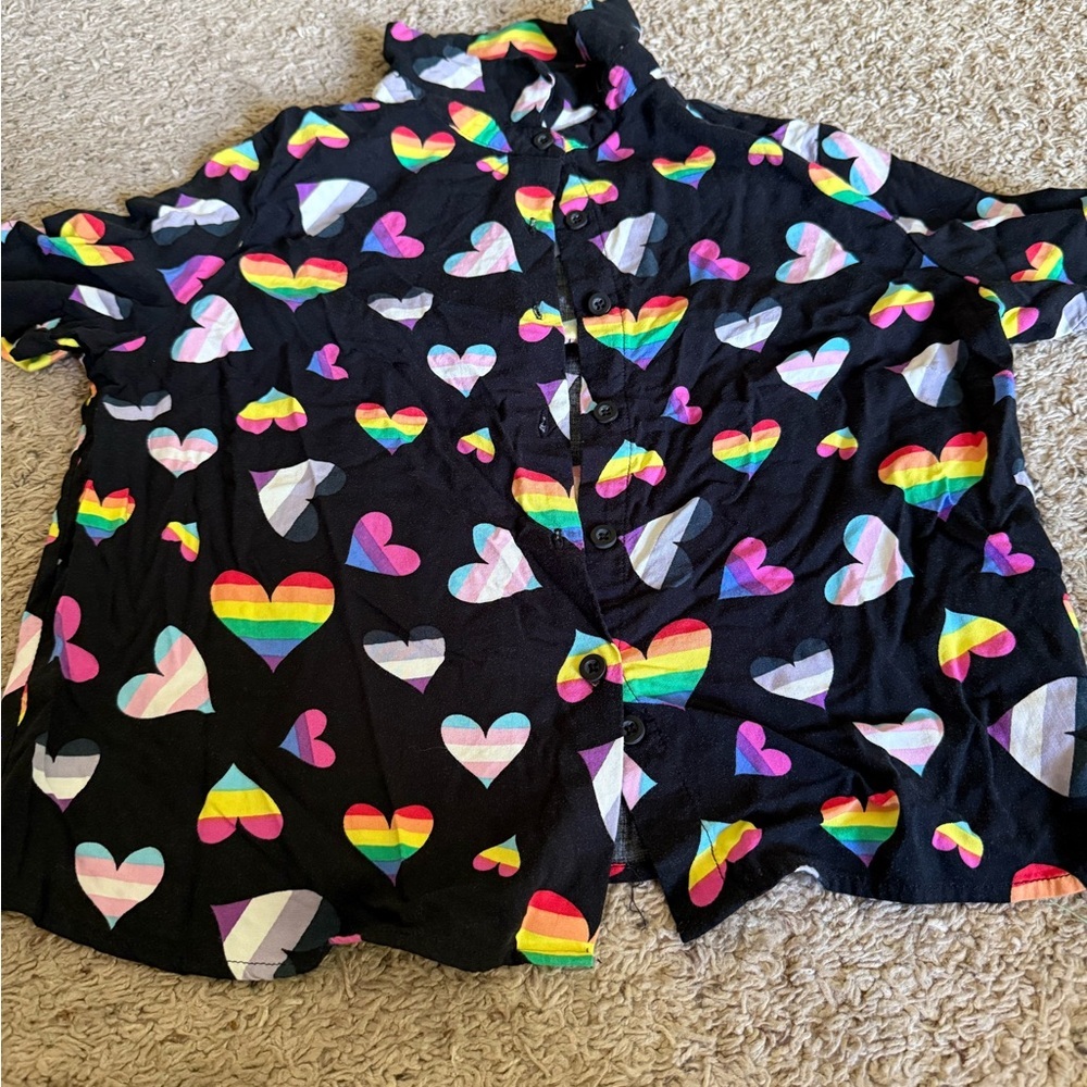 Spencer's Black Heart Patterned Top